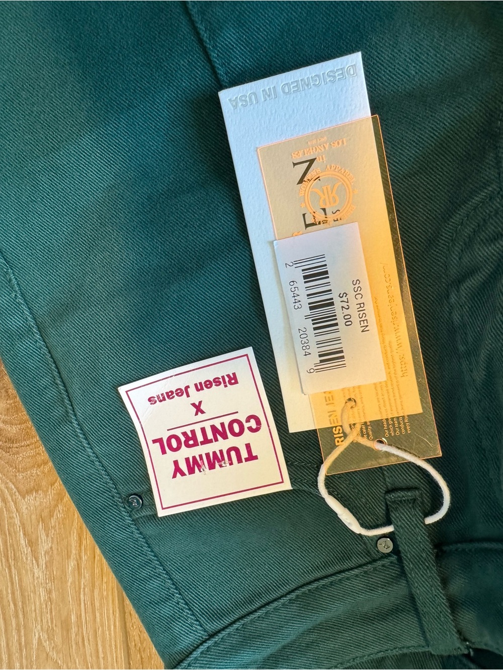 Risen Hunter Green Tummy Control Wide Leg Jeans size 1 / 25 New With Tags - Picture 5 of 9